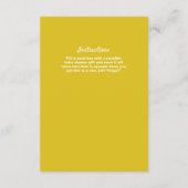 黄色のテールゲートテーマベビーシャワービンゴカード 招待状 (裏面)