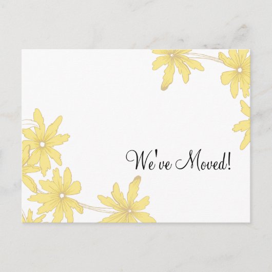 黄色のデイジーの住所の変更 案内ポストカード (正面)