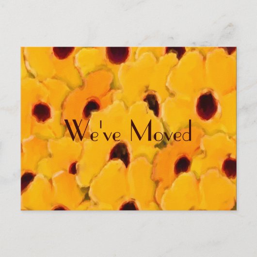 黄色のデイジーの新しいアドレスフローラ 案内ポストカード (正面)