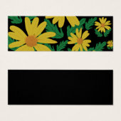 黄色のデイジーの花と緑の離れ挿入 (正面&裏面)