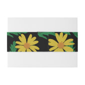 黄色のデイジーの花と葉緑の招待 招待状ベリーバンド (裏面例)