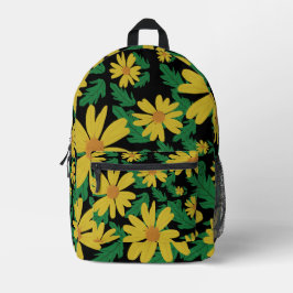 黄色のデイジーの花と葉緑の花Case-Mate プリントバックパック