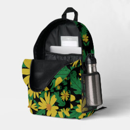 黄色のデイジーの花と葉緑の花Case-Mate プリントバックパック