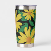 黄色のデイジーの花と葉緑の花Case-Mate 保温保冷タンブラー (左面)