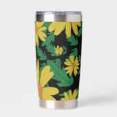 黄色のデイジーの花と葉緑の花Case-Mate 保温保冷タンブラー (背面)