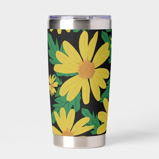 黄色のデイジーの花と葉緑の花Case-Mate 保温保冷タンブラー (正面)