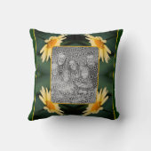 黄色のデイジーの花枠の写真の追加 クッション (裏面)