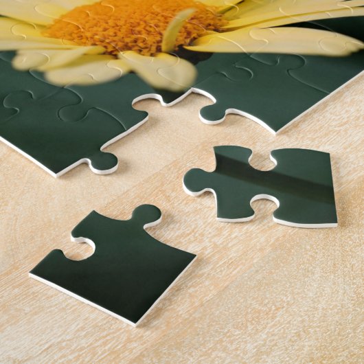 黄色のデイジーの花枠の写真の追加 ジグソーパズル (側面)