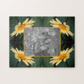 黄色のデイジーの花枠の写真の追加 ジグソーパズル (横)