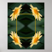 黄色のデイジーの花枠の写真の追加 ポスター (正面)