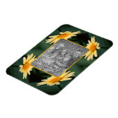 黄色のデイジーの花枠の写真の追加 マグネット (左側)