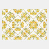 黄色のデイジーはラップにマッチ ラッピングペーパーシート (正面2)