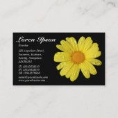 黄色のデイジーイン雨 – 黒 名刺 (裏面)