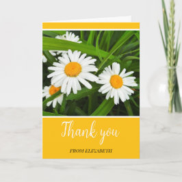 黄色のデイジーカードに感謝カスタムの言葉 サンキューカード
