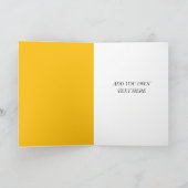 黄色のデイジーカードに感謝カスタムの言葉 サンキューカード (内部)