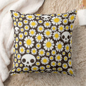黄色のデイジースカル クッション (ブランケット)