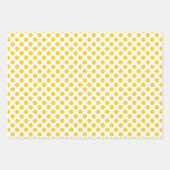 黄色のデイジーストライプのと水玉模様 ラッピングペーパーシート (正面3)