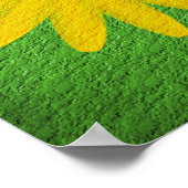 黄色のデイジーテクスチャエフェクトフローラアート ポスター (角)