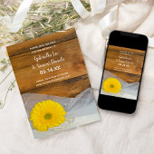 黄色のデイジーパールスバーンドウェディング日付を保存 招待状