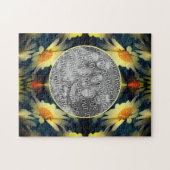 黄色のデイジーフラワー抽象芸術自分の写真を作成 ジグソーパズル (横)