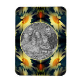 黄色のデイジーフラワー抽象芸術自分の写真を作成 マグネット (縦)