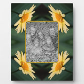 黄色のデイジーフラワー自分の写真を追加 フォトプラーク (正面)