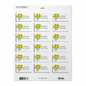 黄色のデイジー名ラベル ラベル (フルシート)