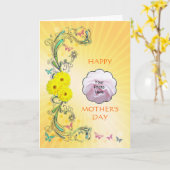 黄色のデイジー母の日の写真カード カード (黄色い花)