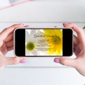 黄色のデイジー結婚式日付の発表を保存 招待状