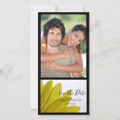 黄色のデイジー花の花びら結婚式の日付を保存 セーブザデート (正面)