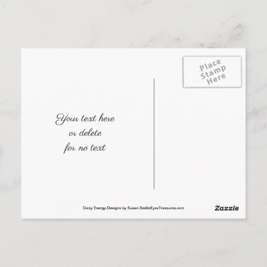 黄色のデイジー・アブストラクト・フラワーの感謝ポストカード ポストカード (裏面)