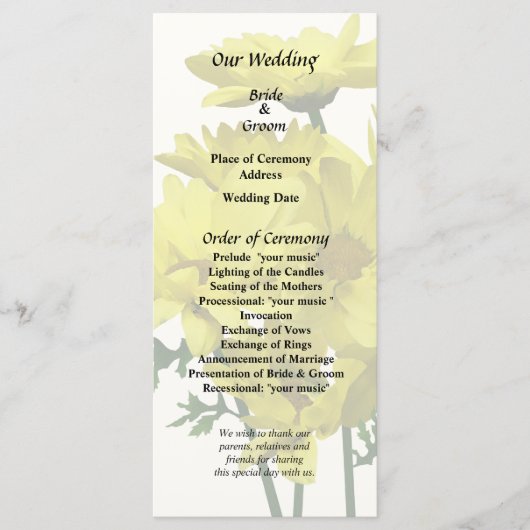 黄色のデイジー プログラム (正面)