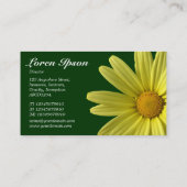 黄色のデイジー – 濃い緑 名刺 (裏面)