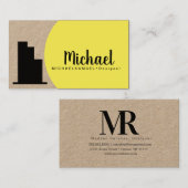黄色のデザイはっきりしたナインテリア設計者 名刺 (正面/裏面)