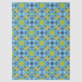 黄色のデザインのtouchを持つMVB Geo Sky Blue 薄葉紙 (正面)