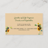 黄色のトラック農場ひまわり花を生産 名刺 (裏面)