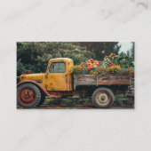 黄色のトラック農場ひまわり花を生産 名刺 (正面)