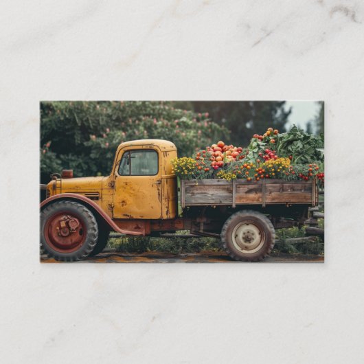 黄色のトラック農場ひまわり花を生産 名刺 (正面)