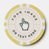 黄色のトランプのポーカーチップカスタム – イメージ/文字の追加 ポーカーチップ (正面)