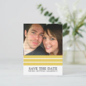 黄色のトリプルストライプ日付ポストカードの保存 案内ポストカード (スタンド正面)