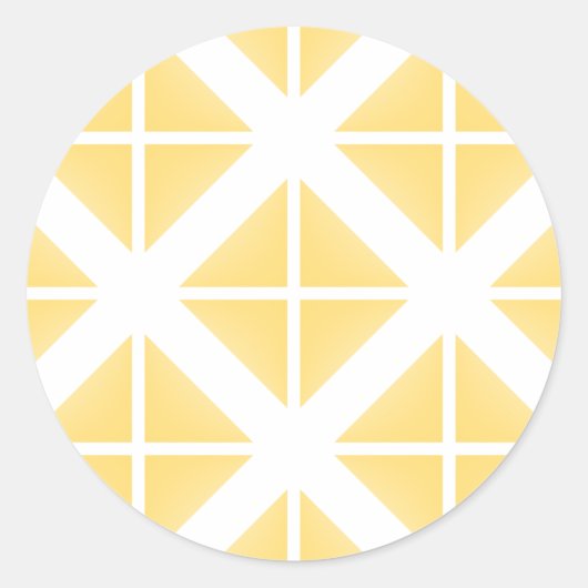 黄色のトレンディー三角形パターン ラウンドシール (正面)