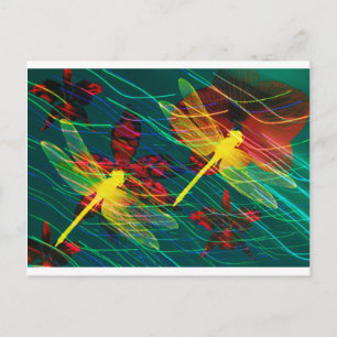 黄色のトンボ色 ポストカード