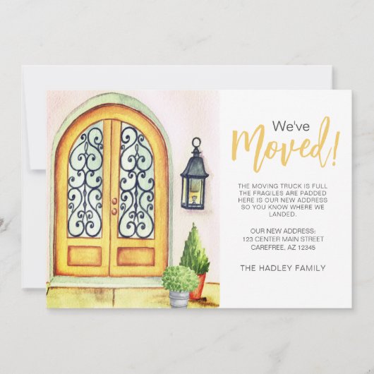 黄色のドアの発表を移動 招待状 (正面)