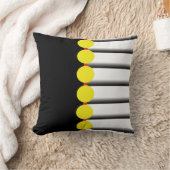 黄色のドットとグレー クッション (ブランケット)