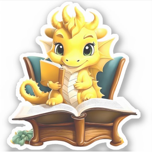 黄色のドラゴン読ズ シール (正面)