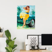 黄色のドレスでピン留め ポスター (ホームオフィス)