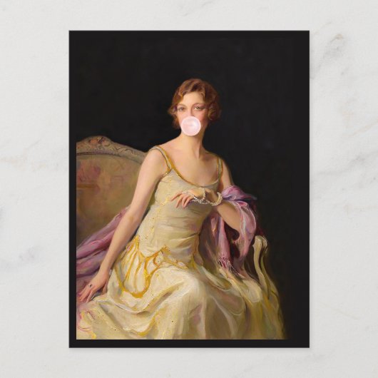 黄色のドレスのバブルガムディーバ ポストカード (正面)