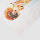 黄色のドレスの女性、デコページ 薄葉紙 (詳細)