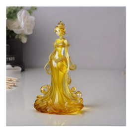 黄色のドレスを着たクリスタルガラスの王女 ポスター