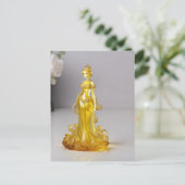 黄色のドレスを着たクリスタルガラスの王女 ポストカード (スタンド正面)